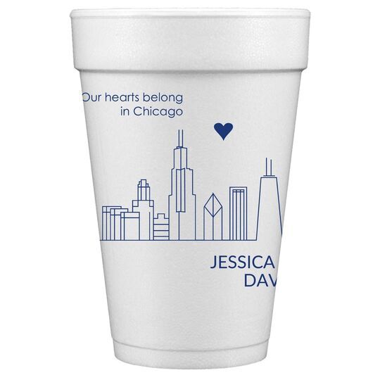 We Love Chicago Styrofoam Cups
